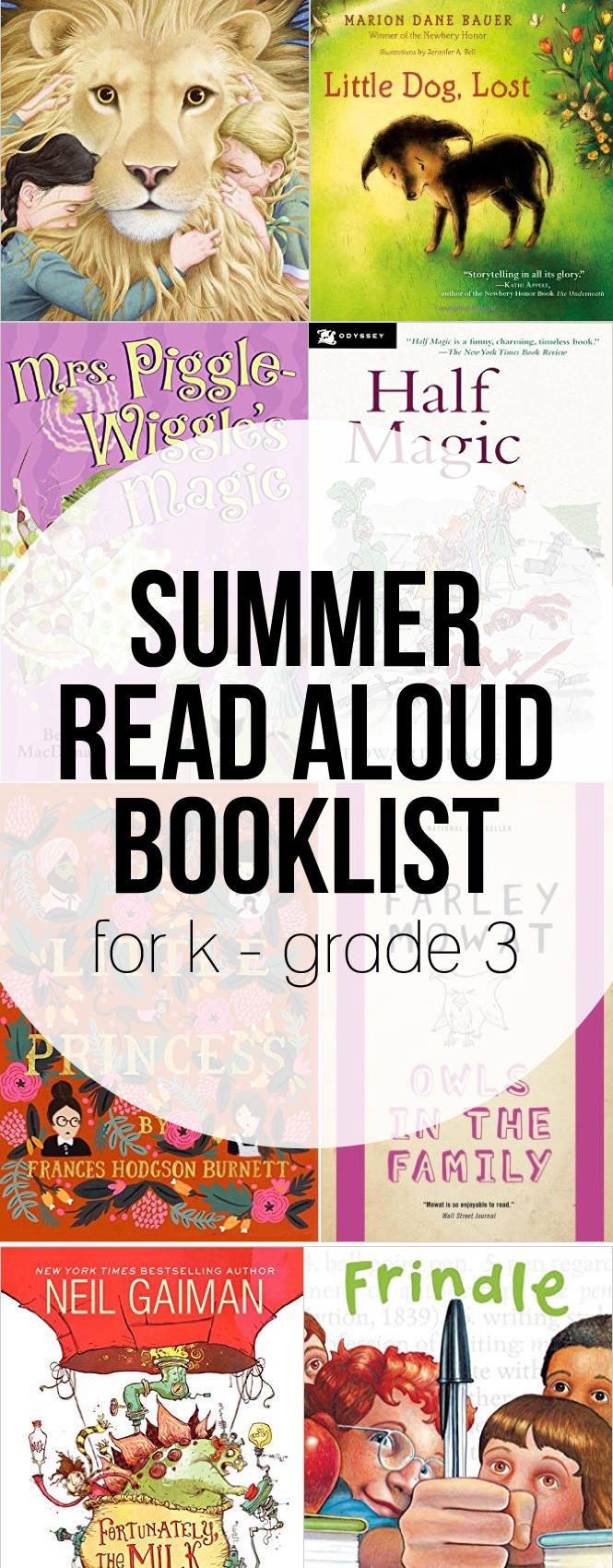 An elementary summer reading booklist! Great books for kindergarten through grade 3 with a mix of classics and contemporary, serious and funny.